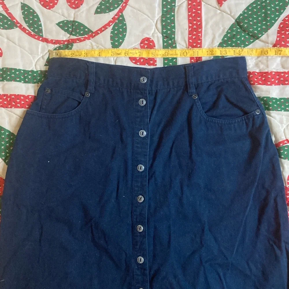 Navy blue midi skirt